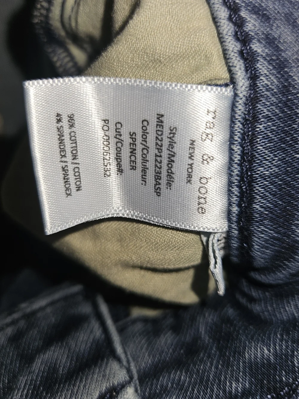 rag & bone Men's Slim Straight Dark Indigo Jeans 31x32